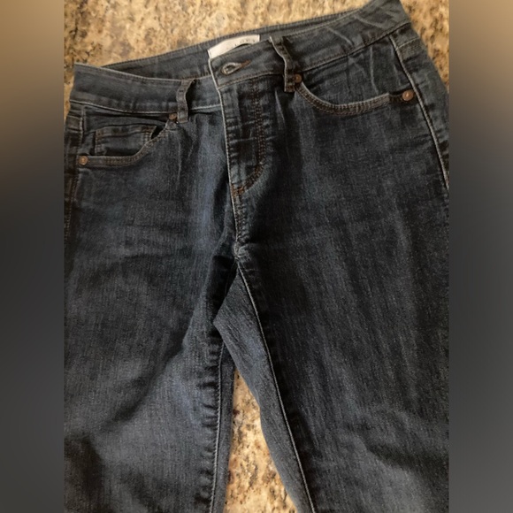 Anne Taylor Loft high waist skinny jeans legging. Dark blue jeans. - Picture 2 of 6